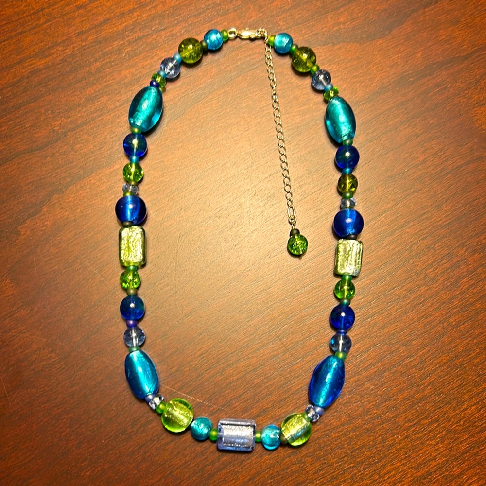 16-19” Glass Necklace with 925 Clasp